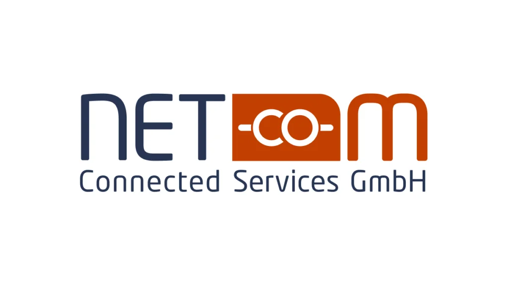Das finale Logo-Design für Netcom Connected Services GmbH, das Modernität und die Kernkompetenz im Bereich Vernetzung visuell vereint.