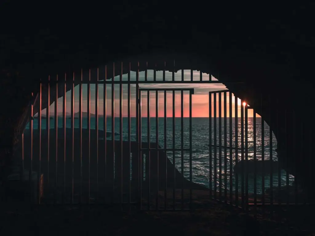 cave opening towards the sea
